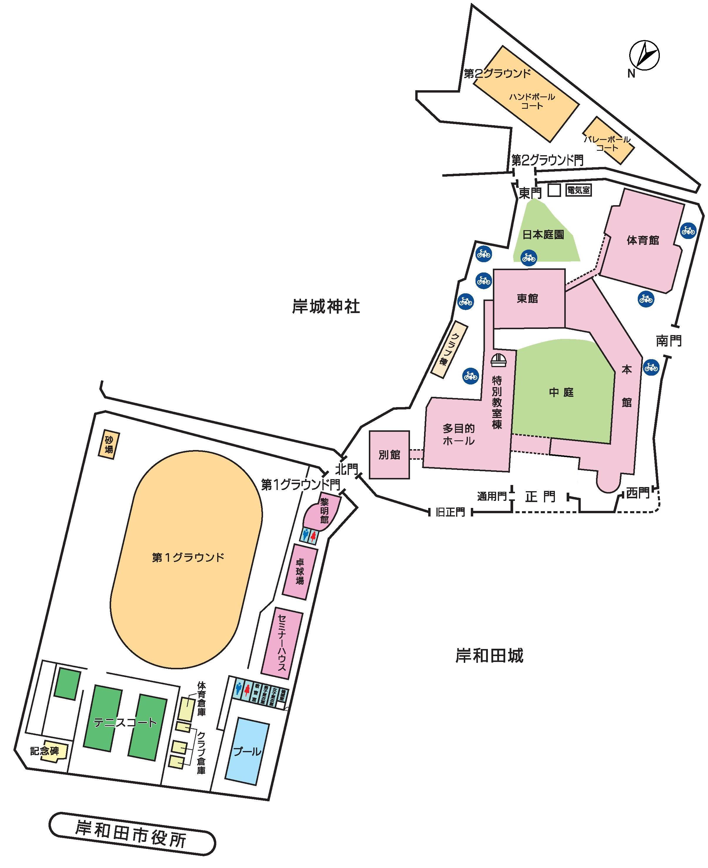 岸和田高校全体の地図