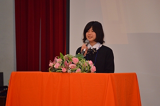 芥川高等学校生徒会長挨拶。