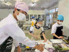 230530【写真】授業の風景㉑（２年「生活科学」、親子丼） (1).JPGのサムネイル画像