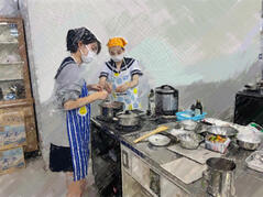 250626【写真】授業の風景44（３年「生活文化」、夏野菜のカポナータ、コーンポタージュ、ご飯、黒豆茶） (3).JPGのサムネイル画像