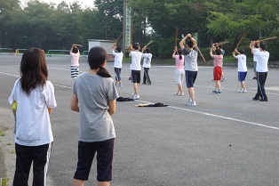 合宿　朝練