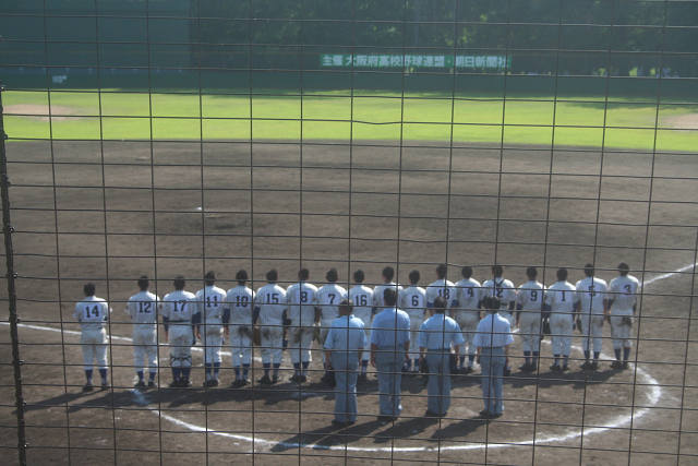 上宮高校に勝利したあとの校歌