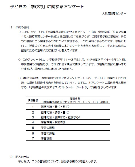学び方に関するアンケート