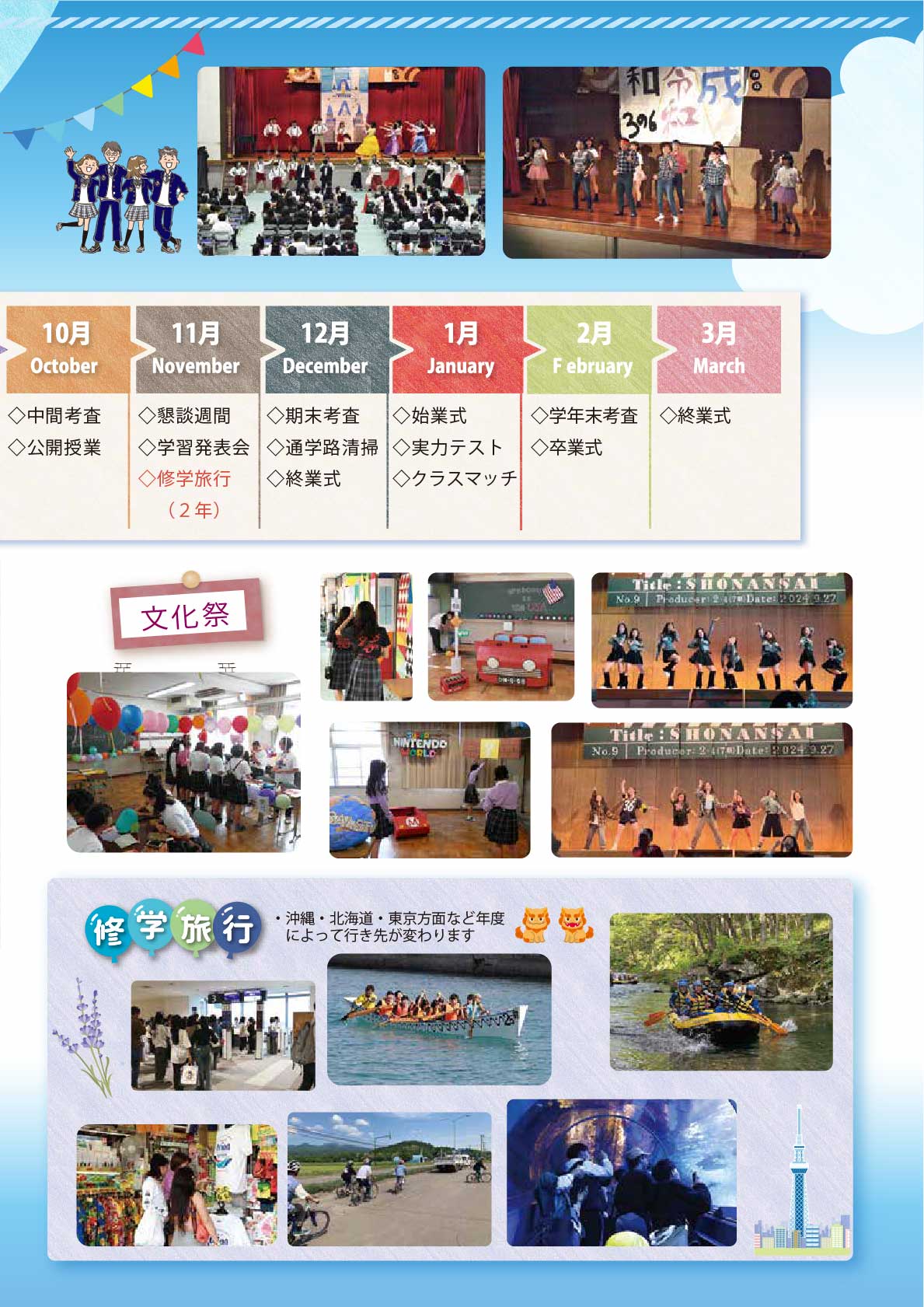 学校案内パンフレット 5ページ目 コンテンツ